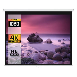 INLAND PRODUCTS White 41” x 72" Manual Wall Mounted Projector Screen