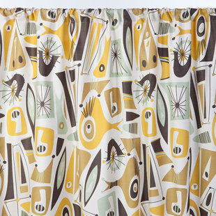 SIN IN LINEN Atomic Dreams 100% Cotton Curtain Panel