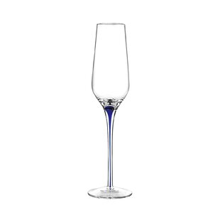 QUALIA GLASS Tempest Cobalt 10 oz. Crystal Flute (Set of 4)