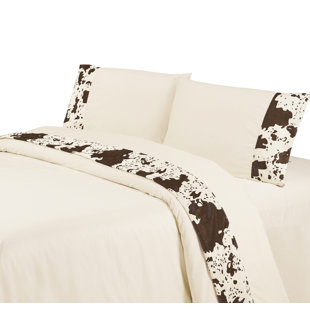 PASEO ROAD BY HIEND ACCENTS Elsa Cowhide Print 350 Thread Count Western Sheet Set