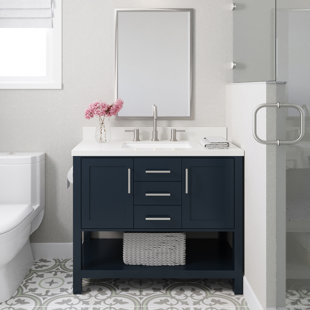 ARIEL BATH Bayhill 43'' Single Bathroom Vanity with White Quartz Top