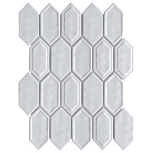 SUPREME TILE Bianca 2" x 4" Glass Grid Mosaic Wall Tile