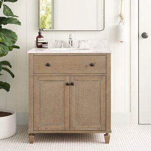 DOVECOVE Stoneridge 30'' Single Bathroom Vanity with Carrara Marble Top