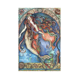 EAST URBAN HOME A Mermaid - La Sirène On Canvas by Fanitsa Petrou Print