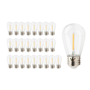 CANDEX LIGHTING 1 Watt(10 Watt Equivalent)S14 LED Non-Dimmable Light Bulb Amber Warm 2200K E26/Medium Standard Base (Set of 25)