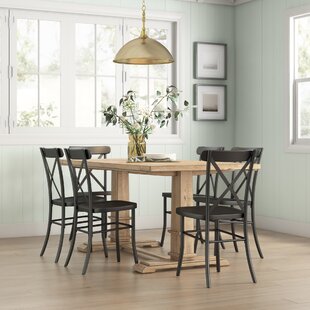 KELLY CLARKSON HOME Hudson Trestle Dining Set with Metal Chairs