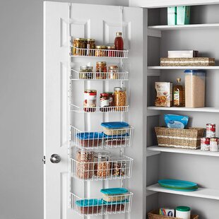 SMARTDESIGN Smart Design Over the Door Pantry Organizer with Adjustable Shelves - White