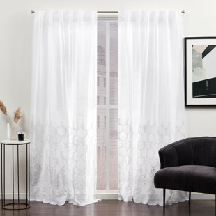 AMALGAMATED TEXTILES Polyester Sheer Curtains / Drapes Pair (Set of 2)