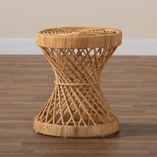 BAYOU BREEZE Rattan Knotts Pedestal End Table