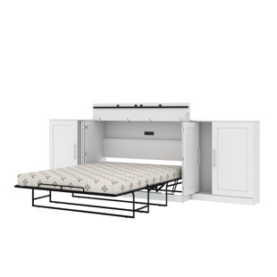 BESTAR Pur Cabinet Bed with Mattress and Storage Cabinets