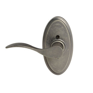 Weslock Left Handed Bordeau Oval Privacy Lever Set in , Weathered Pewter