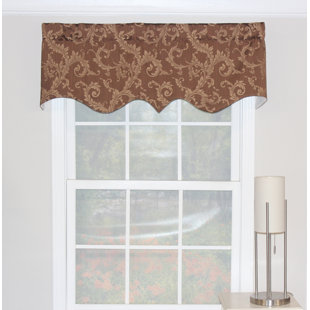 RLF HOME Floral 50.00'' W Window Valance in Brown
