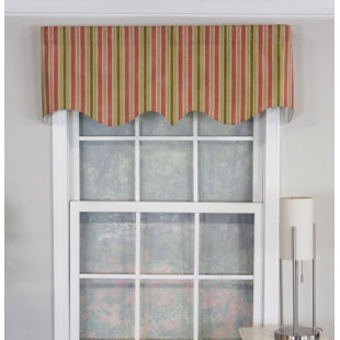 RLF HOME Striped Pointed 50.00'' W Window Valance in
