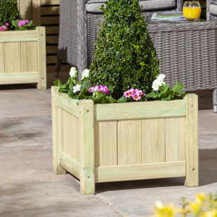 ROWLINSON Blumenkübel Aston aus Holz (Set besteht aus 2)
