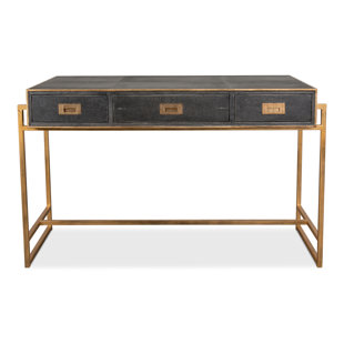 SARREID LTD Shagreen Metal Base Writing Desk