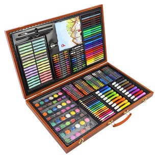 SMASHINGDEALDIRECT 258pcs Wooden Box Artist Set