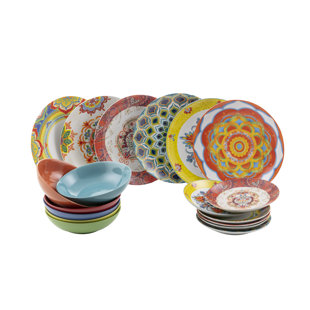 Villa D'Este Home Cala Moresca Dinnerware - Set of 18