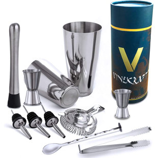 VINEKRAFT 17pcs Boston Professional Cocktail Shaker Set