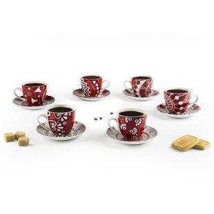 EXCELSA Pack Of 6 Coffee Cups With Saucer (Set of 6)