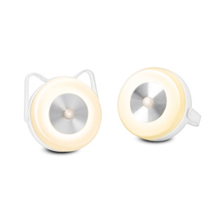 HVS SMART 3000K Warm White Motion Light Sensor LED 2-Light Night Light, Cute Cat Appearance USB Rechargeable (Set of 2)