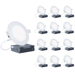 INFIBRITE 4'' Dimmable Air-Tight IC Rated LED Canless Recessed Lighting Kit (Set of 12)