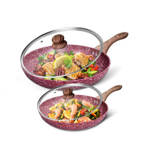 CS KOCHSYSTEME Aluminum Non-Stick Frying Pan with Glass Lid