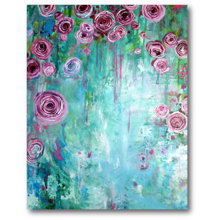 COURTSIDE MARKET Hanging Rose II Painting Print on Wrapped Canvas