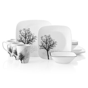 CORELLE Square 16 Piece Dinnerware Set, Service for 4