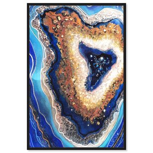 OLIVER GAL " Abstract Blue Diamond, Modern & Contemporary Blue "