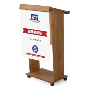 MT DISPLAYS UWPD-C-P2 48.11'' Wood Full Podium with Wheels