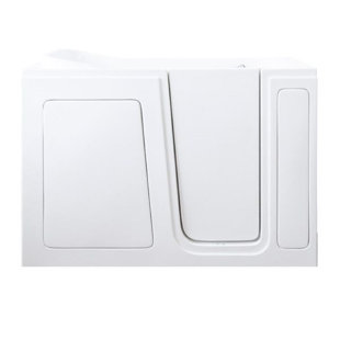 AVORA BATH 48'' x 28'' Walk-in Air Fiberglass Bathtub with Faucet