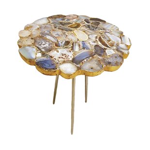 LAVISH TOUCH Stone Top End Table