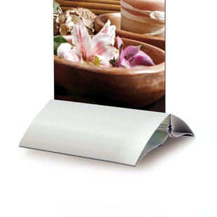 VKF RENZEL USA CORP. Unico Base Sign Stand, Freestanding Aluminum Sign Holder, 4" Clamping Width, Holds Oversized Signs Up To 1.125 Inches Thick. Great For Trade Shows, Stores (Set of 2)