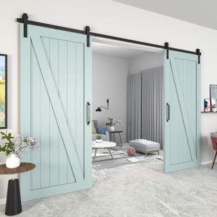 WATCHMEN HAHAEMALL Sliding Barn Wood Door Hardware Cabinet Closet Kit Antique Style For Double Doors