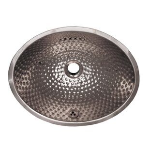 Whitehaus Collection Decorative 12'' Metal Oval Bathroom Sink with Overflow