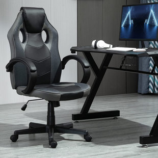 Inbox Zero Adjustable Ergonomic Faux Leather Swiveling PC & Racing Game Chair