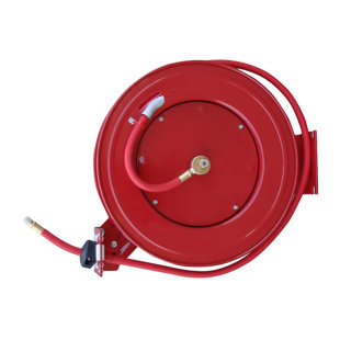 PRIYAS HOME GOODS 50 Foot Retractable Air Hose Reel With Auto Rewind