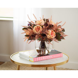 DARBYCREEKTRADING Faux Silk Roses Arrangement in Vase