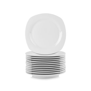 TEN STRAWBERRY STREET Square Catering 7.25" Salad Plates (Set of 12)