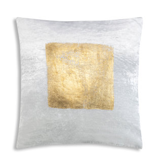 CLOUD9 DESIGN Verona Metallic Foil Block Square Velvet Pillow Cover & Insert
