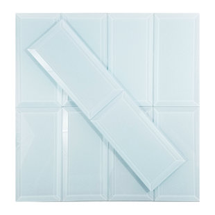ABOLOS 6'' W x 3'' L Glass Peel and Stick Subway Tile