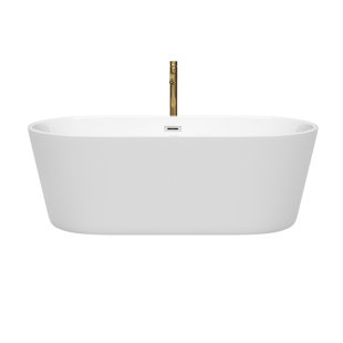 WYNDHAM COLLECTION Carissa 67'' x 32'' Freestanding Soaking Acrylic Bathtub with Faucet