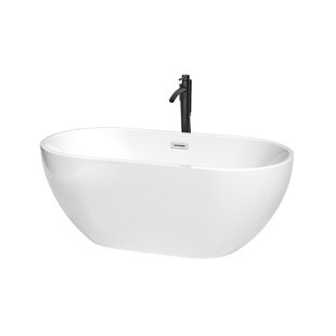 WYNDHAM COLLECTION Brooklyn 60'' x 30'' Freestanding Soaking Acrylic Bathtub with Faucet