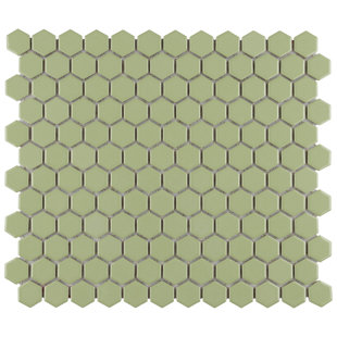 MEROLA TILE Metro 1" Hex Glossy 10-1/4 " x 11-7/8 " Porcelain Mosaic Floor and Wall Tile