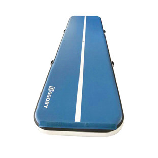 LIFEASE Eggory 6Inches/13Ft Inflatable Gymnastics Airtrack Tumbling Mat Training Mats For Toddler Adults, Thickness For Gymnastics Training/Home Use/Cheerleading/Yoga/Water, Blue