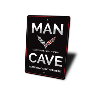 LIZTON SIGN SHOP, INC Corvette Man Cave Aluminum Sign