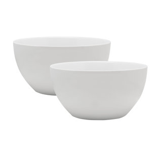 FITZ AND FLOYD Everyday White 2-Piece Porcelain Serving Bowl Set