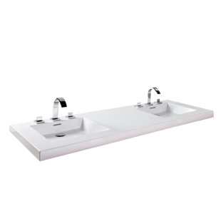WETSTYLE 60" Cube Collection Trough Lavatory, 4" Height