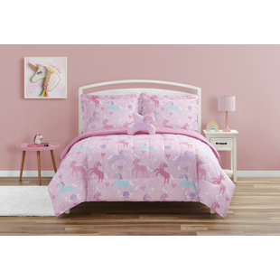 ALEX + BELLA Unicorn Planet Light Pink Microfiber Comforter Set