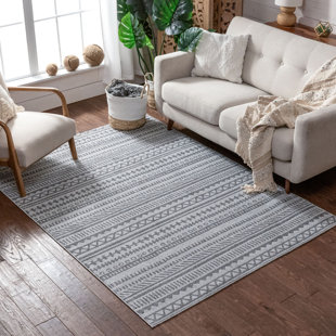 WELL WOVEN Machine Woven Grey Area Rug